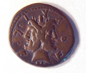 Obverse side of the denarius coin