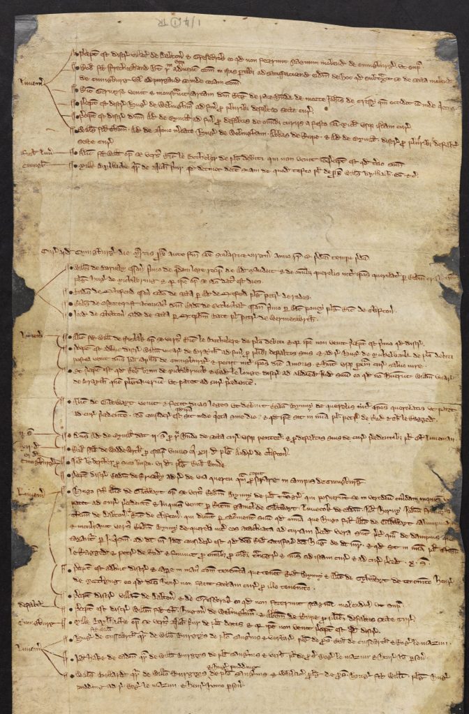 Image of parchment with writing on it