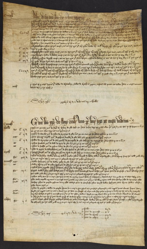 Image of parchment with writing on it