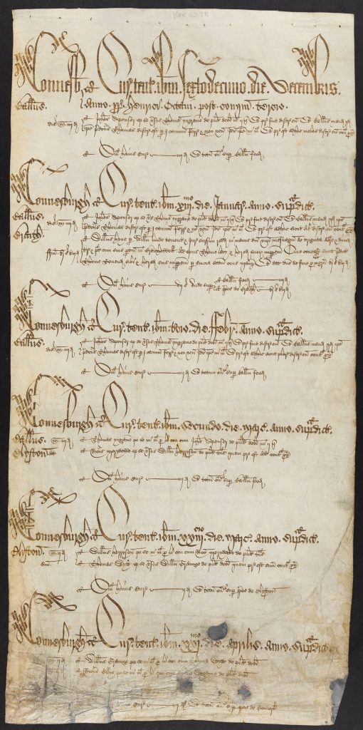 Image of parchment with writing on it