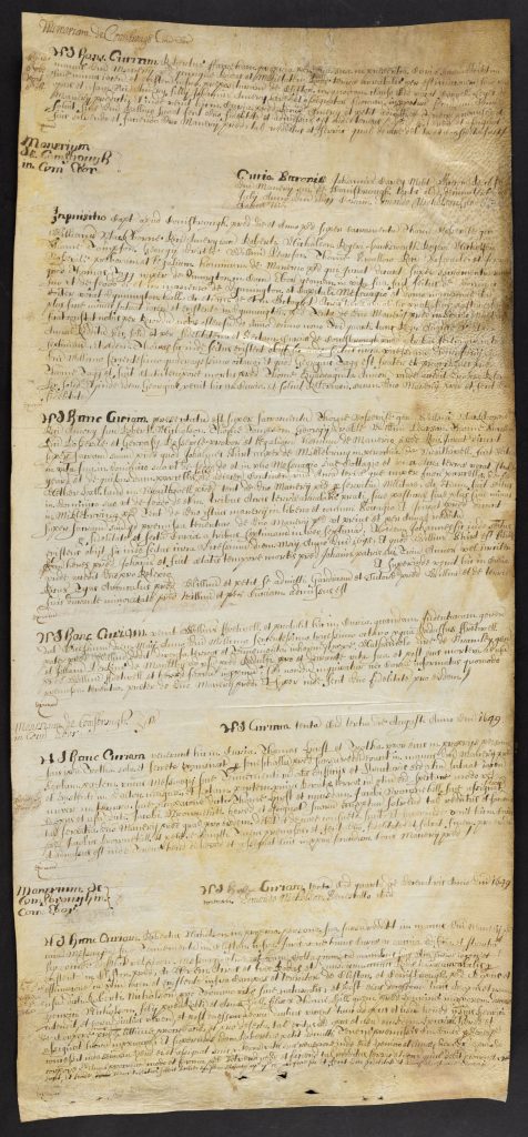 Image of parchment with writing on it