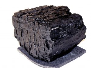 A piece of anthracitic coal.
