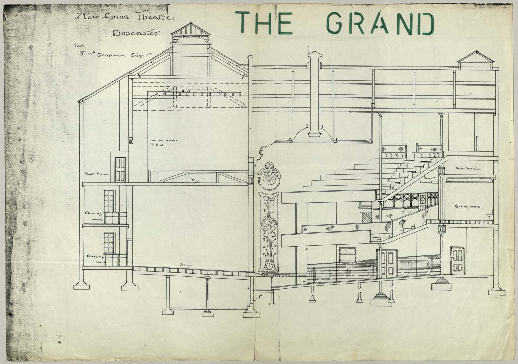 side elevation drawing of the grand theatre