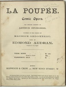 front cover of La Poupee comic opera