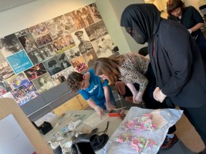 Young people at Doncaster Museum curating the Moving Museum Exhibition