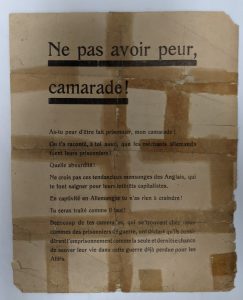 typed text leaflet that has been taped together with cellotape